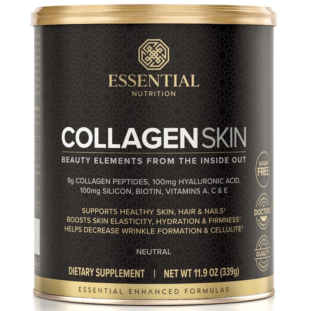 Koleksi Nuklir Escalyzed Skin - Collagen Peptides Hydrolyzed, dengan Acid Hyaluronic, Silicon & Biotin - Rambut, Skin & Nails - Neutral - 11.9 oz (30 Pelayan)
