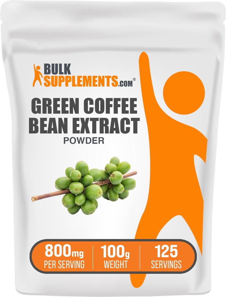 Suplemen BulkSuplemen Green Coffee Bean Extract Powder - Green Coffee Bean Suplemen-Energi, Gluten Free, 800mg per Serving, 100g (3.5 oz) (Paket 1)