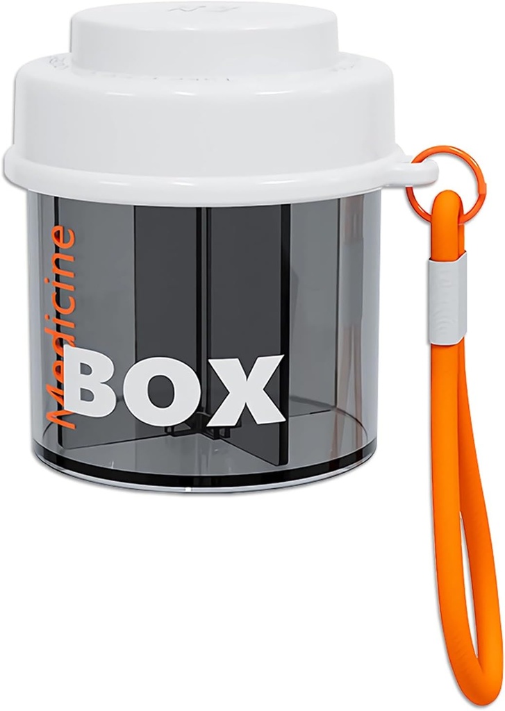 Pill Dispenser, Portable Supplement Organizer Bottle with Anti- Mixing and Wide Openings Design for Travel (Orange)