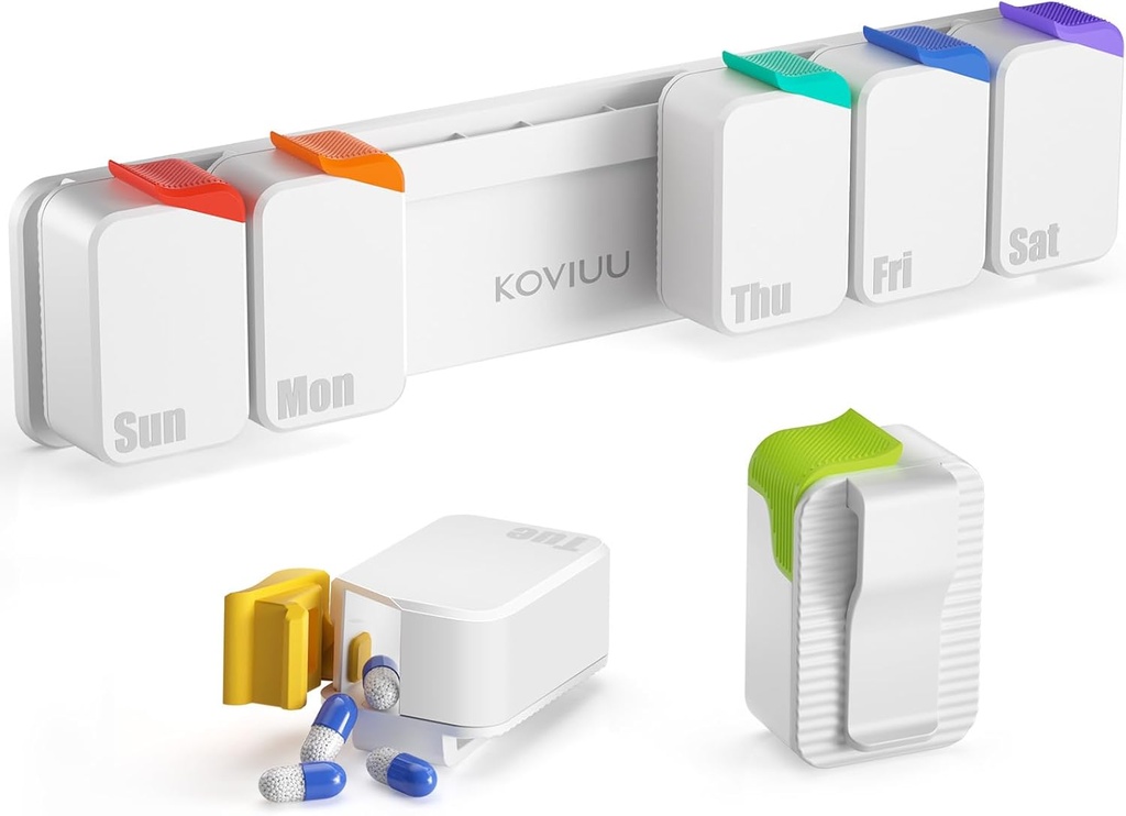 Weekly Pill Organizer, Kotak Pil Besar Ekstra, Kasus Pil KB Harian, Kontainer pil KB 7 Hari, Kasus Obat-obatan Tersumbat untuk Tetua, Pasien Arthrtic, Anak