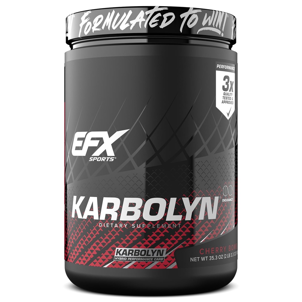 EFX Sports Karbolyn Fuel 124; Fast--absorbing Carbohydrate Powder 124; Carb Load, Substained Energy, Quick Recovery 124; Stimulant Free 124; 19 Servings (Cherry Bomb)