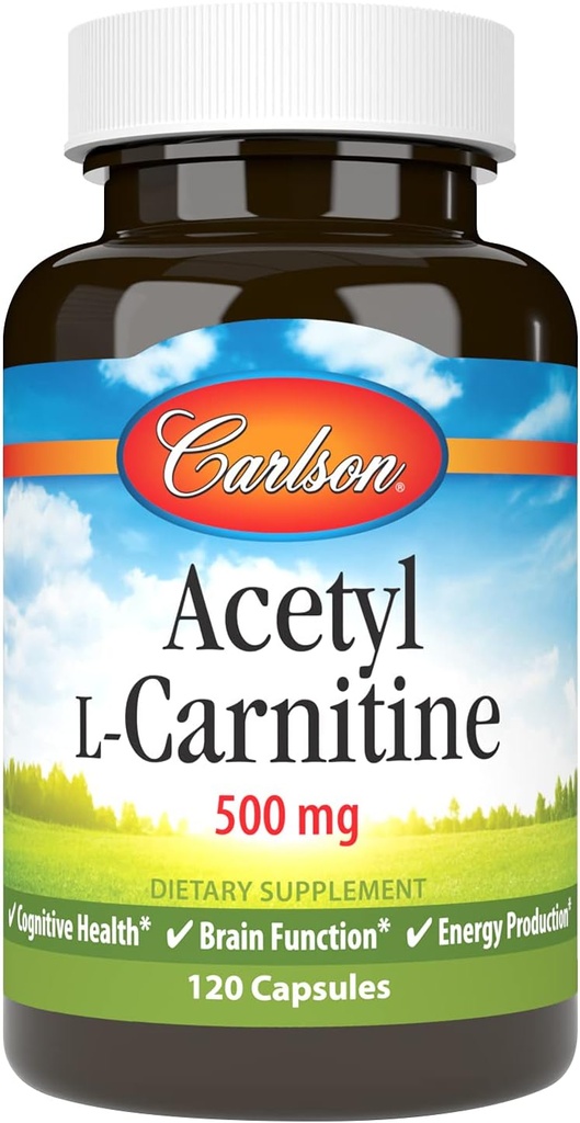 Carlson Labs Acetyl L- Carnitine, 500mg, 120 Capsules