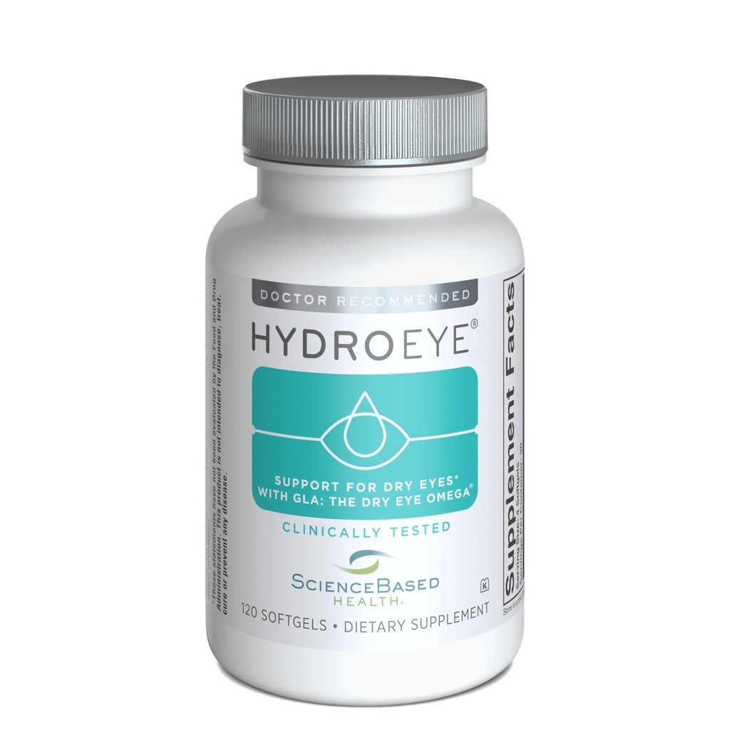 Suplemen Mata Kering Berbasis Kesehatan HydroEye - Secara klinis Diuji Formula dengan GLA, EPA dan DHA - Comfort Eye & Tear Film 120 Softgel