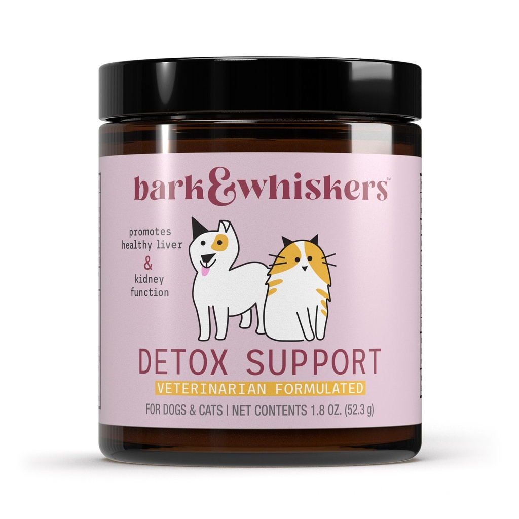 Bark & Whiskers Detox Dukungan - Membantu Dukungan Keselamatan Sehat & Kidney - Herbal Blend dengan Tea Organik & Hijau - 1.8 oz