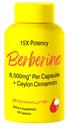 Suplemen Berberine Potensi 15X, Cinnamon Ceylon untuk Absorpsi Enhanced & Synergistic Efek. 8.500mg Per Capsule
