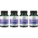 Swanson Copper Antioksidant Immune System Red Blood Cell Suplemen Mineral (Copper Chelate) 2 mg 300 Tab (4 Pack)