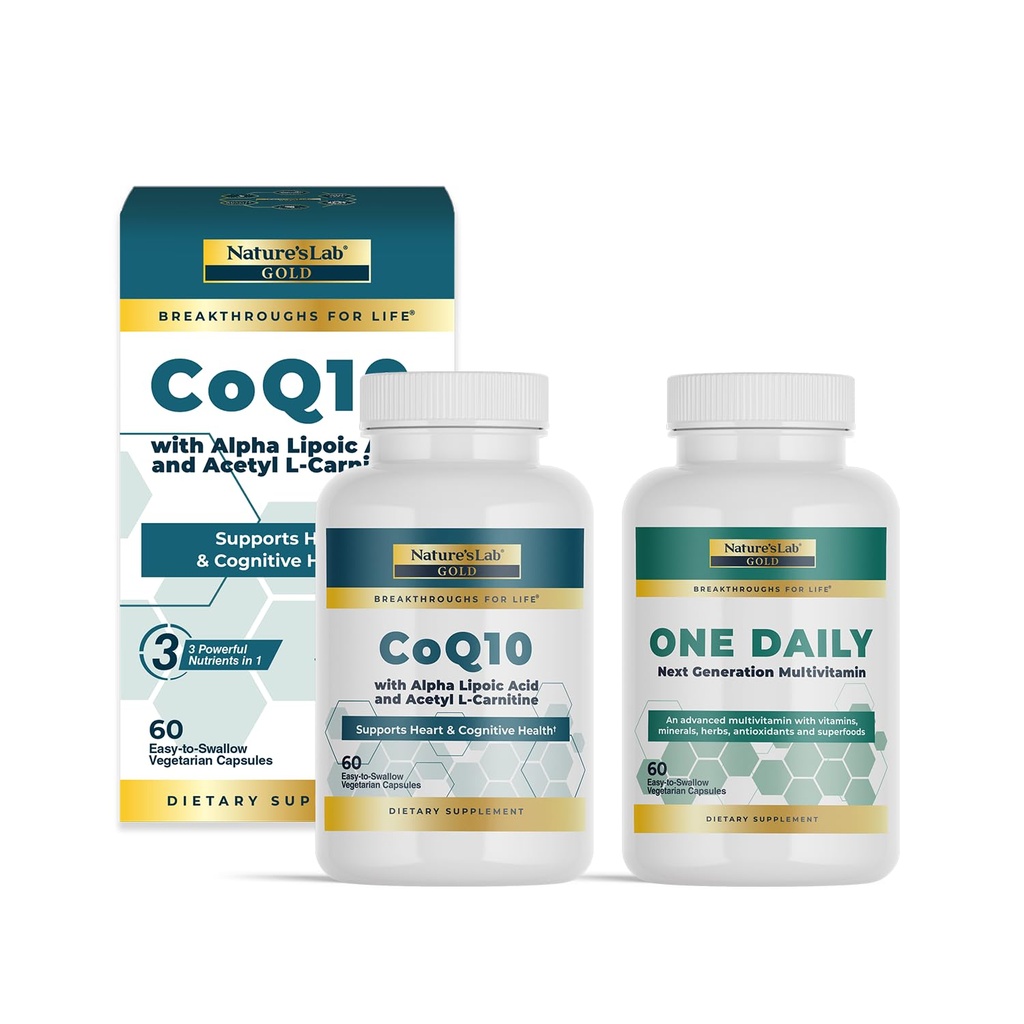 Nature 's Lab CoQ10 + Alpha Lipoic Acid + Acetly L Carnitine & One Daily Multivitamin