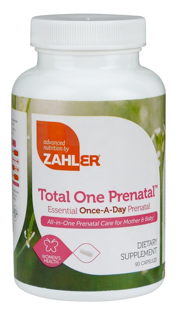 Zahler - Total One Prenatal Vitamin for Women (90 Count) Daily Multi Vitamin Prenatals with Folic Acid, Iron, Zinc & 19 Other Esency Vitamin & Minemins