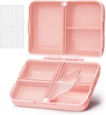 AUVON Daily Pill Organizer Fit with Your Purse or Pocket, Compact Travel Box Case with Slim Folding Design and Long- Lasting Henges to Hold Vitamin, Fish Oil, Supplement or Jewelry (Pink)