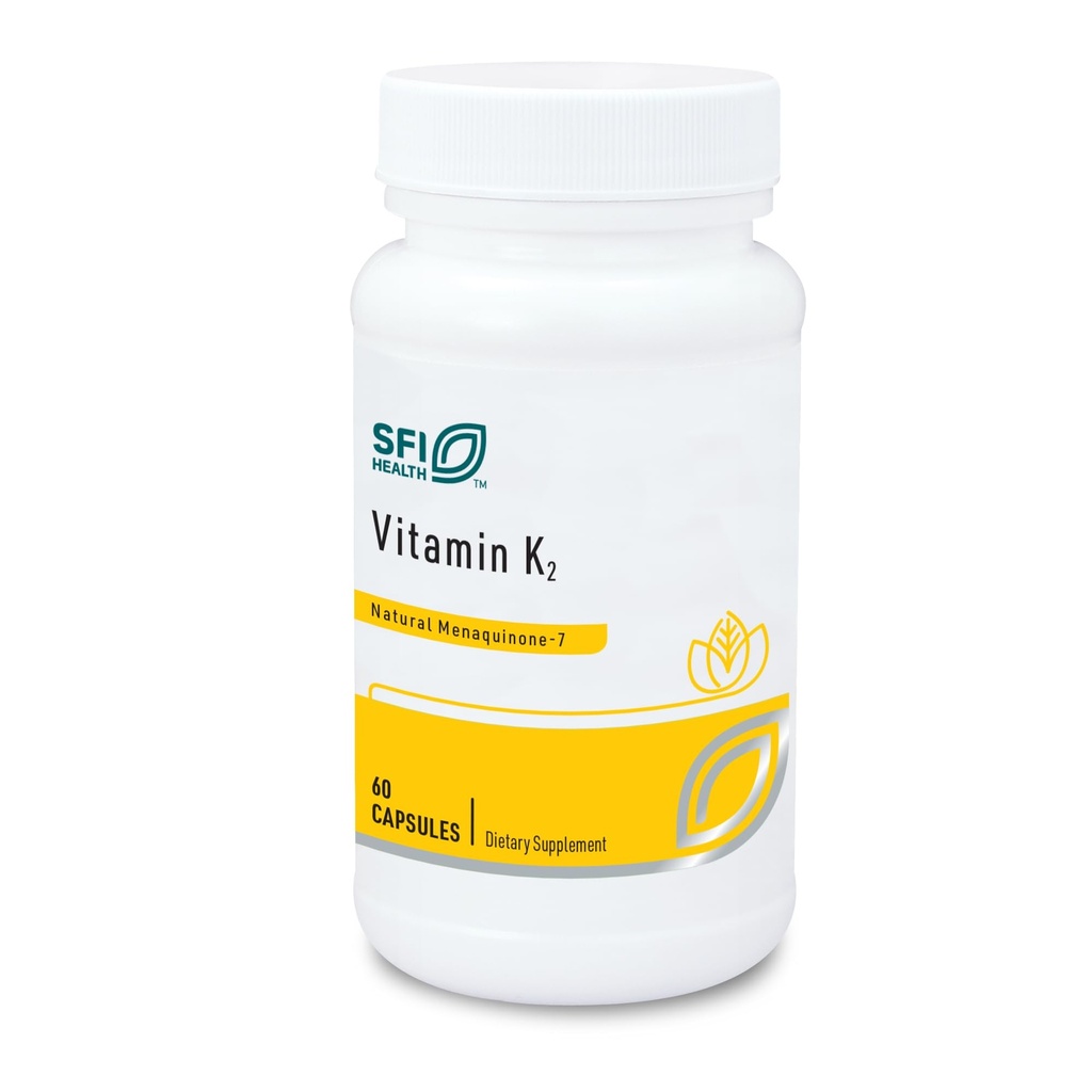Lab Klaire SFI Health Vitamin K2- 50 Micrograms sebagai Menaquinone- 7 MK-7, No Soy, Gluten atau Dairy (60 Kapsul)