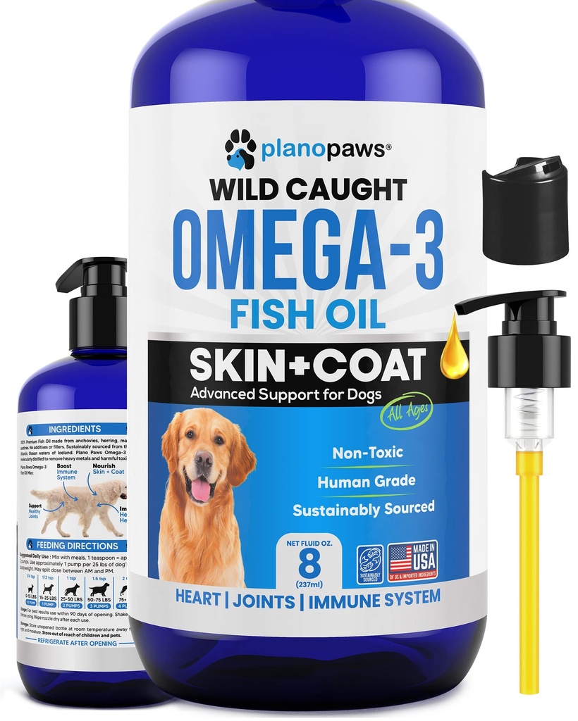 Omega 3 Minyak Ikan untuk Anjing - Lebih Baik Dari Salmon Oil - Penambahan Ikan Anjing Untuk Mengurangi Shedding & Gatal