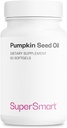 Supersmart - Pumpkin Seed Oil Suplemen 100mg per hari (+ Vitamin E) - Pumpkin Seed Oil untuk Rambut Tumbuh 124; Non-GMO & Gluten Bebas - 60 Softgels