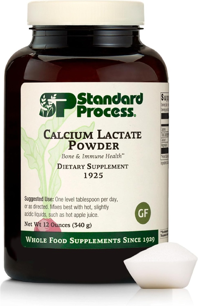 Proses Standar - Calcium Lactate Powder - Bone Health & Imune Dukungan - Calcium Magnesium Suplai Tulang & Darah - Non-Dairy, None-Soy & Gluten-Free - 12 oz
