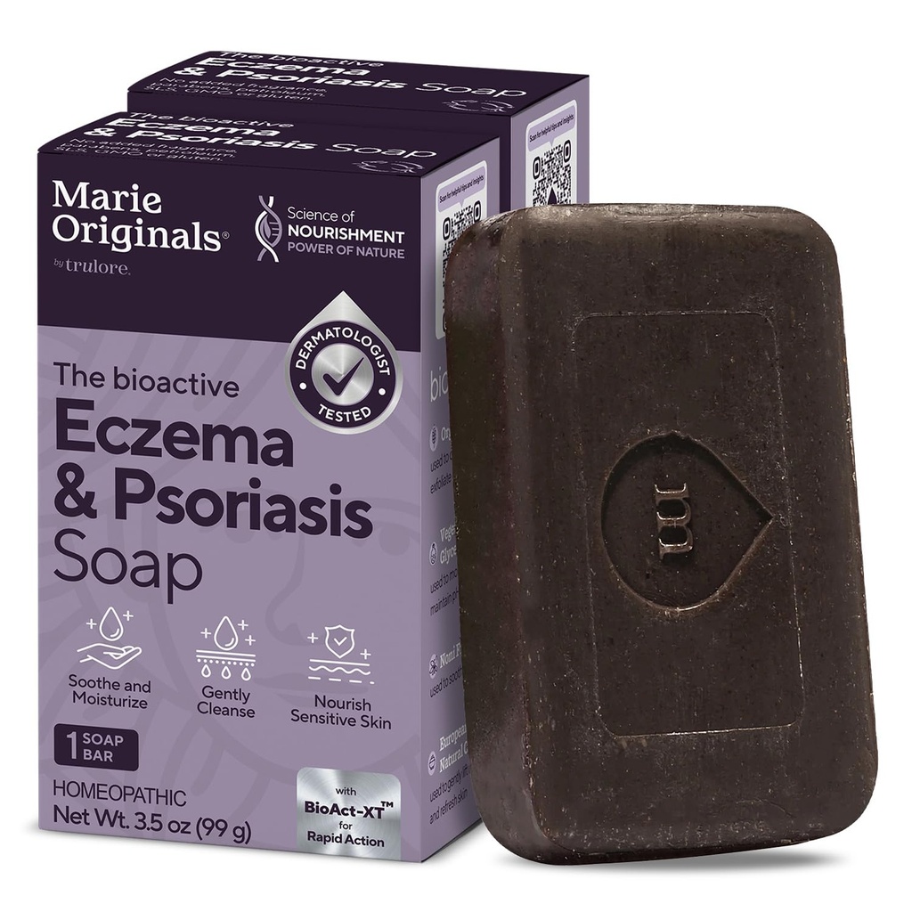 Marie Originals Eczema Face Soap Body Wash Bar-All Natural Psoriasis, Dermatitis Treatment for Dry Itchy Flaky Flaky Relief - Gentle Detoxicaying, Healing, Anti- Itch, Cleansing Skincare (Kembang 2)