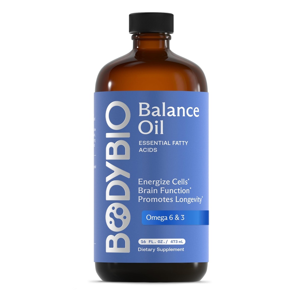 BodyBio Balance Oil - Vegan Omega 3 6 Suplemen - Cold- Presflower & Flaxseed Oil - Mendukung Fungsi Otak, Skin Sehat, dan Mood