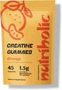 Cretine Monohydrate Gummies for Men and Women - Mudah Digest, Vegan, Gluten- Free, Non-GMO, 1.5g Creatine per Gummy - 45 Count, Orange)