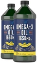 Carlyle Omega 3 Oil Liquid £124; 1650mg 124; 32 'm oz (2 x 16oz Bottles) 14; Lemon Flavor 124; Non-GMO & Gluten Free Supplemen