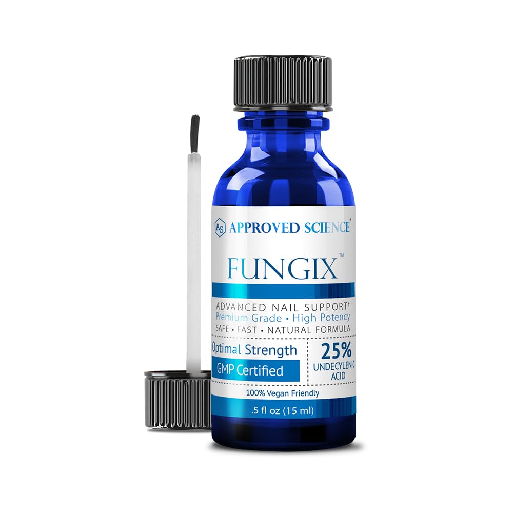 Fungix dengan 25% Acid Undeclaylenic, Antifungal Nail Solution with Tea Tree Oil, All Natural Best Fungus Treatment for Effective Retations by Approved Science - Pack of 1