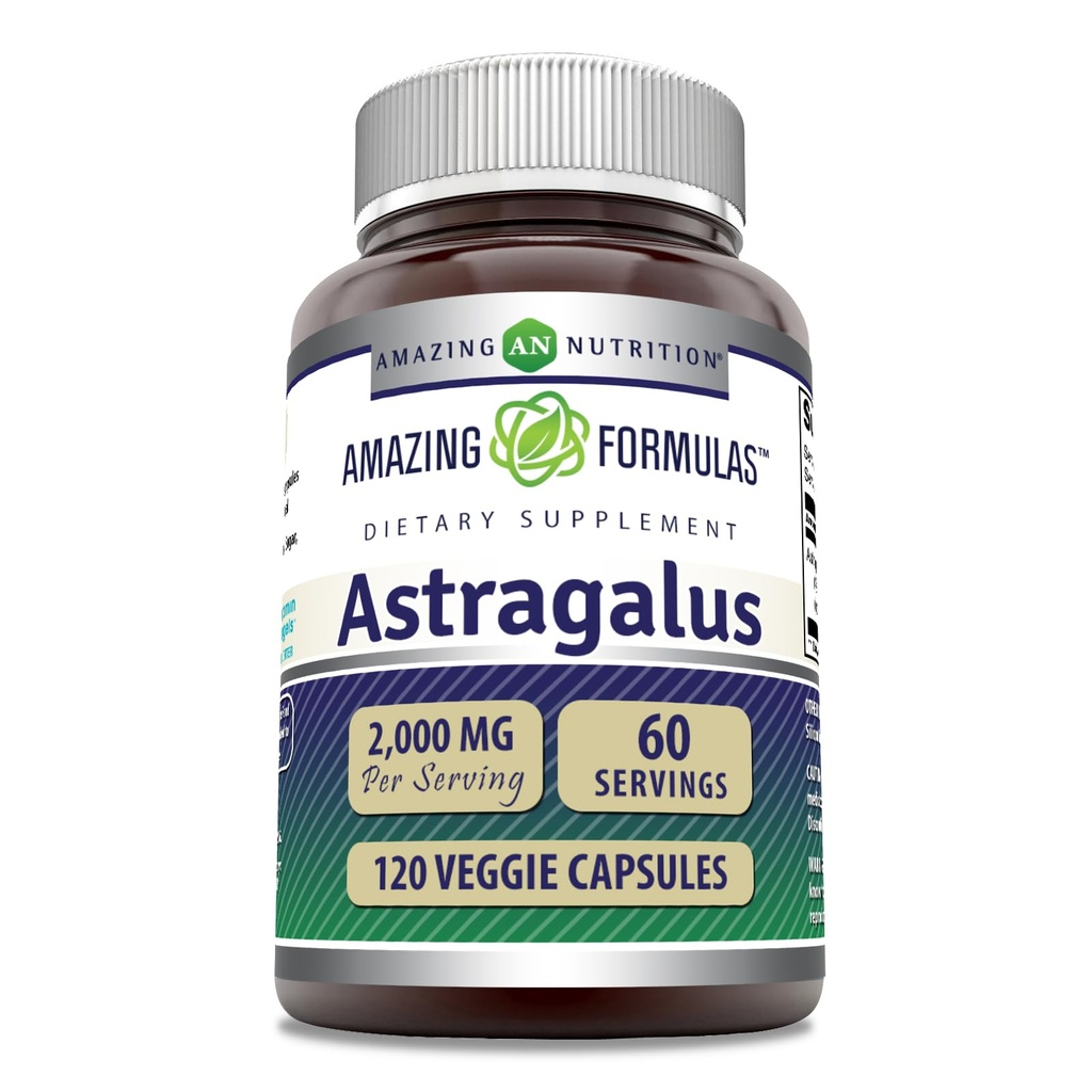 Amazing Formulas Astragalus (dari Astragallus Membranaceus Plant Root) Of124; 2000 Mg Suplemen 124; Vegetarian Capsule 124; Non-GMO 124; Gluten- Free Alag4; Dibuat di AS (1 Pack 124; 120 Count)