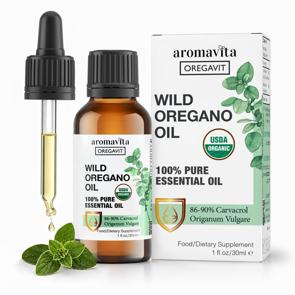 Wild Oregano Oil Organic - 100% Pure Undiluted Organic Wild Oregano Oil dengan 8690% Carvacrol, Dukungan Ammune - Dibased, Herbal Suplemen - Vegan, Non GMO, Gluten Free, 1fl.oz / 30ml