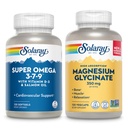 Super Omega 3 Super SOLARY, 7, 9 dan Magnesium Glycinate Bundle - Essious Acids dan Sellated Magnesium Gisglycinate untuk Hati sehat, Bones, dan Dukungan Relaksasi - 120 Softgels, 275 VexCaps