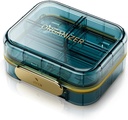 Portable Travel Pill Organizer dengan 7 kompartemen - Perfect Weekly Pill Case Waterproof Pill Box untuk Daily Vitamin and Medicine, Little Pill Container for Pocket Purse (Blue)