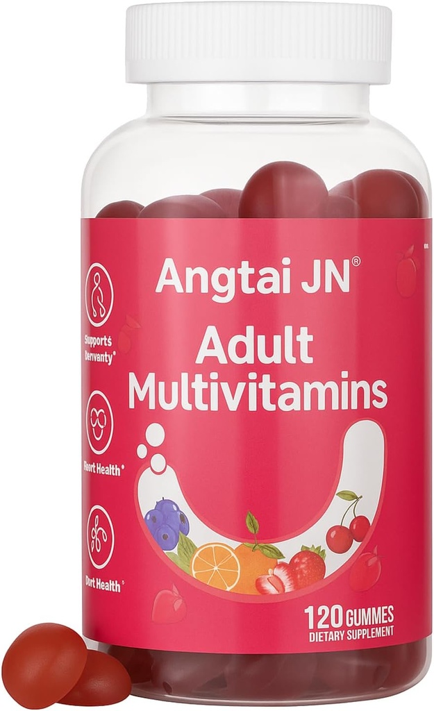Multivitamin Gummies for Women & Men - 13 Vitamin & Minemins (A, C, D, E, Biotin, Folic Acid, Zinc), Vegan Friendly, Dukung Kesehatan Ammune Berry Flavor, 120 Multivites Gummies, 60 Hari Supply
