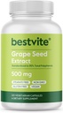 BESTVITE Grape Extract 500mg (120 Vegetarian Capsules) - Tidak ada Stearat - standardisasi ke 95% Polyphenol