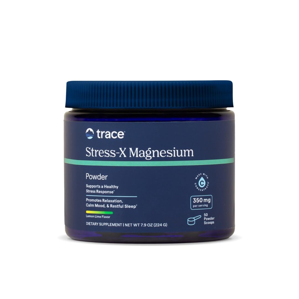 Telusuri Mineral Stress- X Magnesium, 350mg - Powder Magnesium Suplemen untuk Mendukung Relaksasi Otot & Pemulihan - Dukungan Tidusan Mineral - Lemon Lime Flavor, 7.9 oz (50 Pelayan)