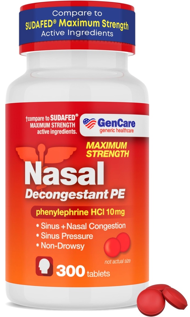 GenCare - Nasal Dekontaminasi (10mg Tablet) Phenylephrine HCI (300 Tablet Per Botol)