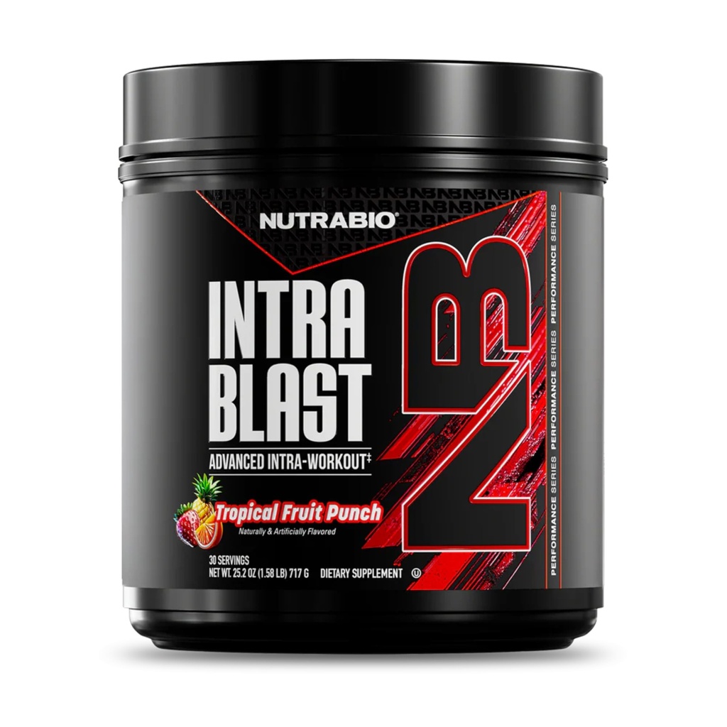 NutraBio Intra Blast Bcaa Powder Amino Acid Suplement, Electrolite & Hydration Blend, Intra, Pre Workout & Muscle Recovery, 20g Ease Amino Acids Powder, 5g Glutamine- Tropical Fruit Punch, 30 Serving