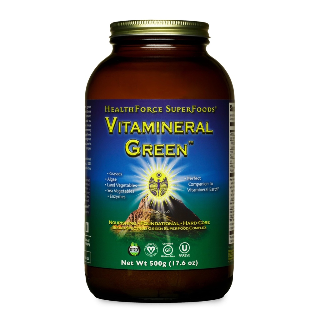 HEALTHFORCE SUPERFoods Vitamin Green - Mineral Suplemen untuk Dukungan Imune & Thyroid - Supder Hijau dengan Ingrediens dari Tanah - Gluten- Bebas & Vegan - 500 Grams