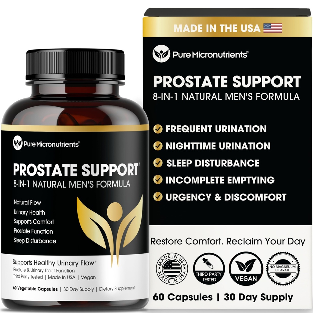 Murni Micronutrients Lanjutan Prostate Health Supplemen - Saw Palmetto, Beta-Sitosterol, Stinging Nettle Root, & Lycopene - Bladder Control & Urinary Support Suplemen Pria