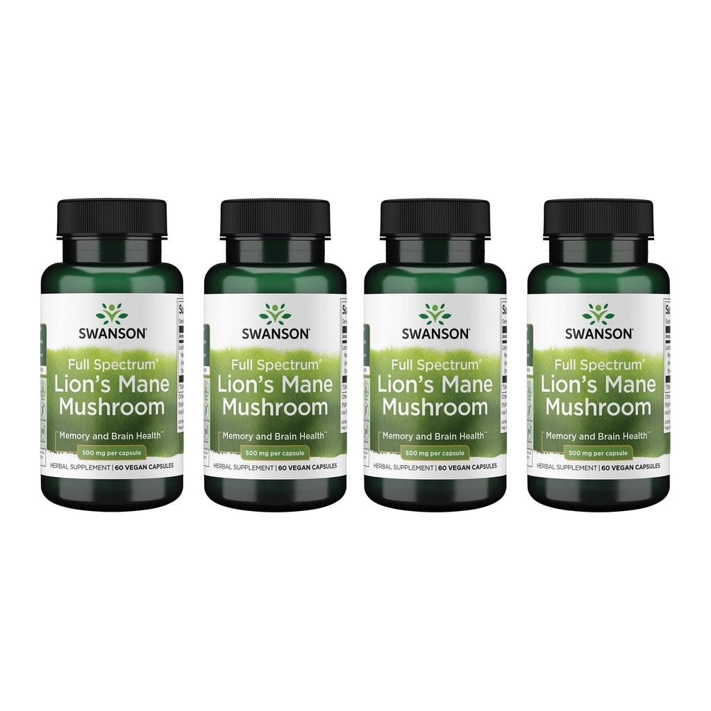 Swanson Full Spectrum Lion 's Mane Mushroom - Brain Health Suplement to Dupport Memory, Focus & Clarity *