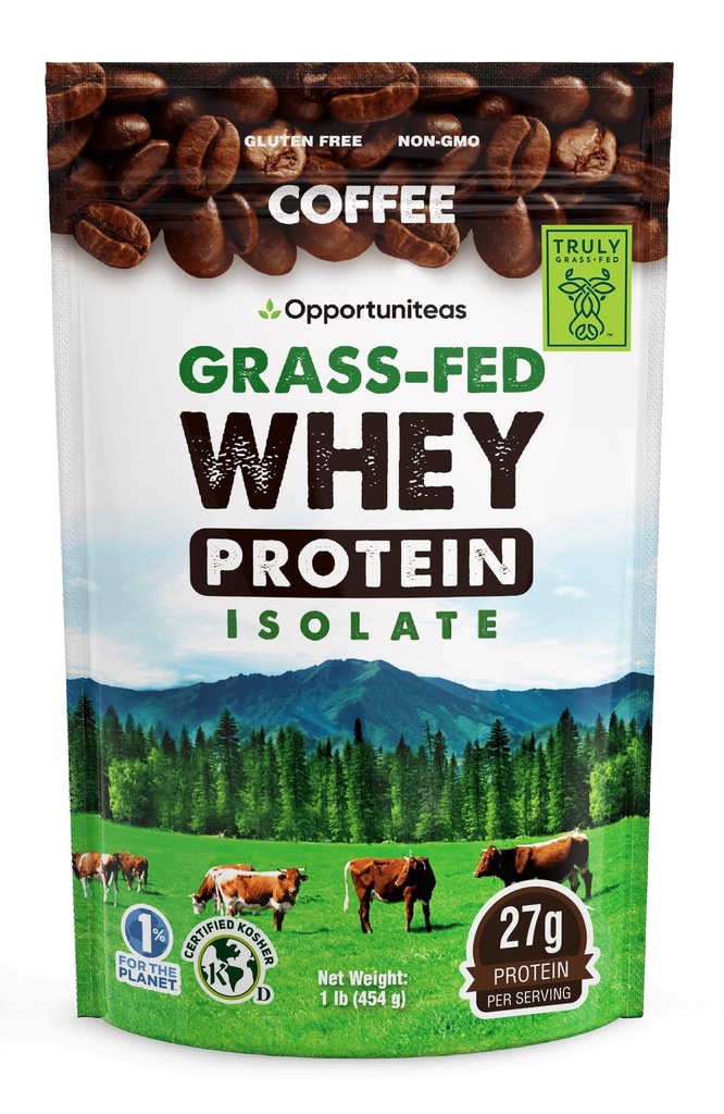 Opportuniteas Coffee Whey Protein Powder - Low Carb & Keto Friendly