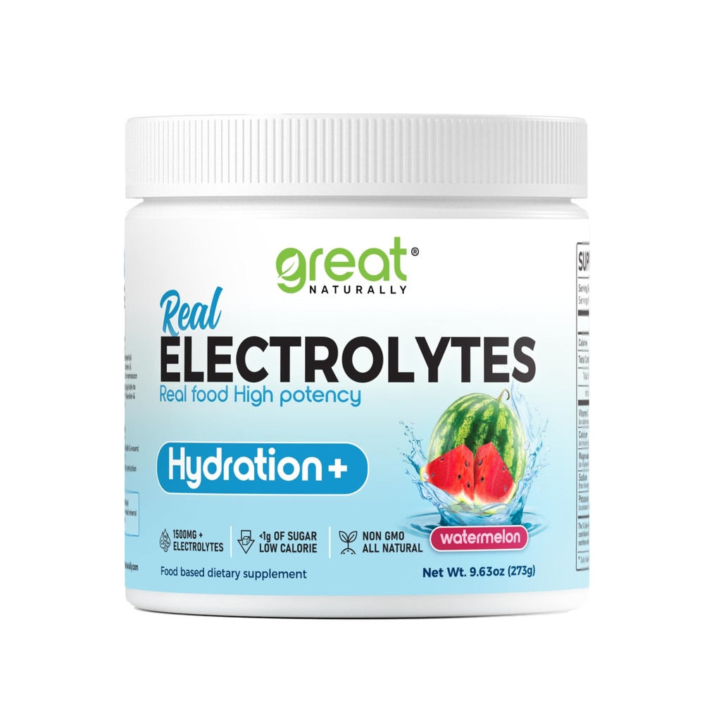 Electrolytes Powder Hydration 12.4; Real Food High potency 12.4; Watermelon 30 Servings