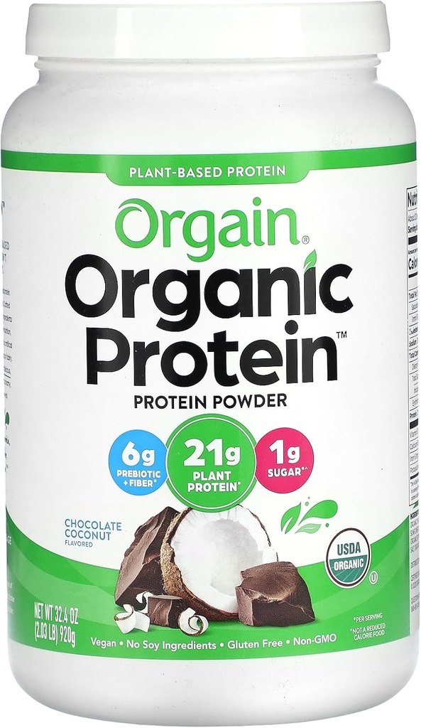 Orgain Vegan Organik Powder, Chocolate Coconut 2 lb
