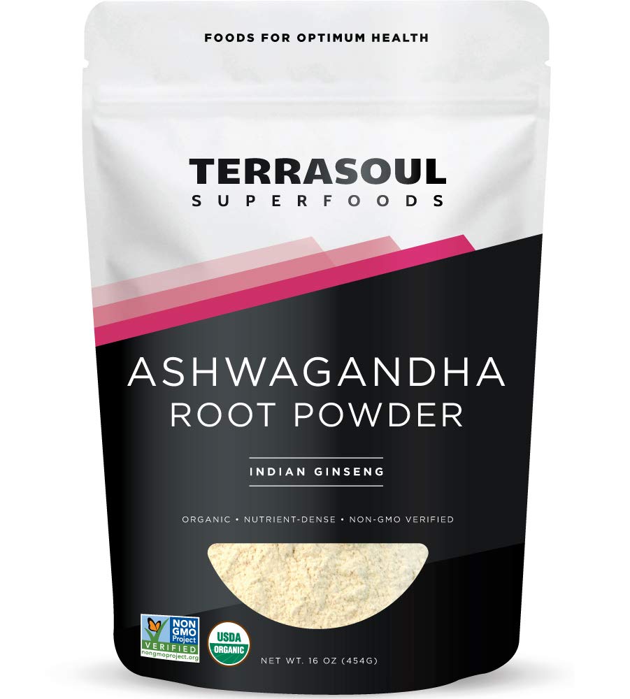 Terrasoul Superfood Organic Ashwagandha Root Powder, 1 Lb - Stress Adaptogen 126; May Improve Sleep 126; Buruh - Teruji untuk Kualitas