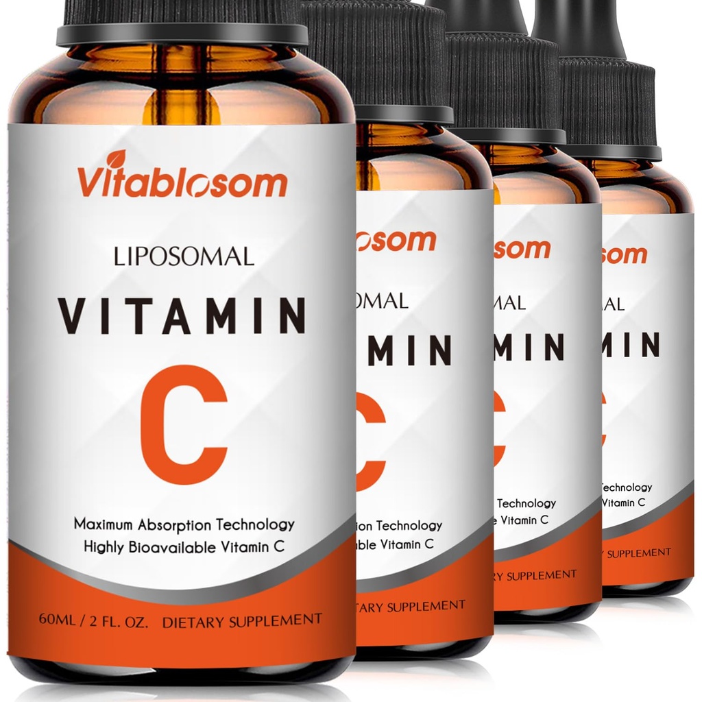 Liposal Vitamin C 2000mg Liquid for Adults, High Absorpsi VIT C, Maksimalkan Vitamin C, untuk Imune System & Antioksidant, 60ML (4 Botol)