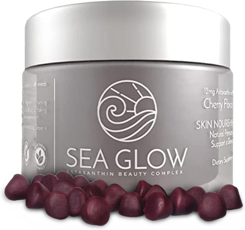 Attaxanthin Gummies dengan Vitamin C, Antioksidan- Rich Gummy Vitamin, Beauty dan Skin Suplemen, 12 mg Astaxanthin Suplemen, Dairy dan Gluten- Free, 28 Counts