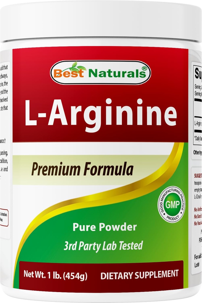 Suplemen L-Arginine Powder 1 Pound - Formasi Bebas Tingkat Farmasi Murni - Suplai Amino Arginine Terbaik untuk Perempuan & Man - Probut Sirkulasi dan Support Kesehatan Kardiovaskular