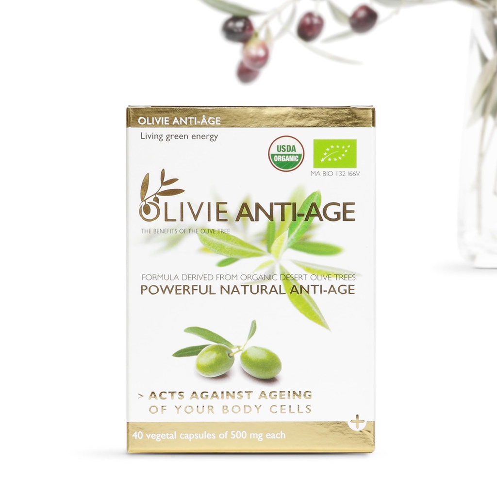 Antioksidan Organik Polyphenol Kaya Olive Leaf Tambahan Capsules Olivie 124; Hydroxytyrosol Oleuropein Anti Aging Tambahan 124; 40 Capsules