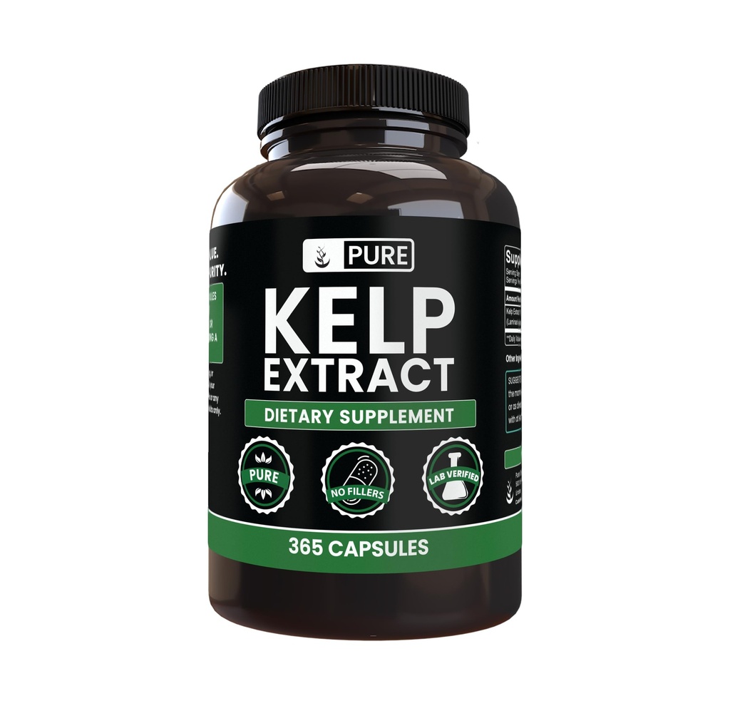 Murni lngrediens Kelp Extract (365 Capsules) No Magnesium Or Rice Fillers, Always Pure, Lab Verified