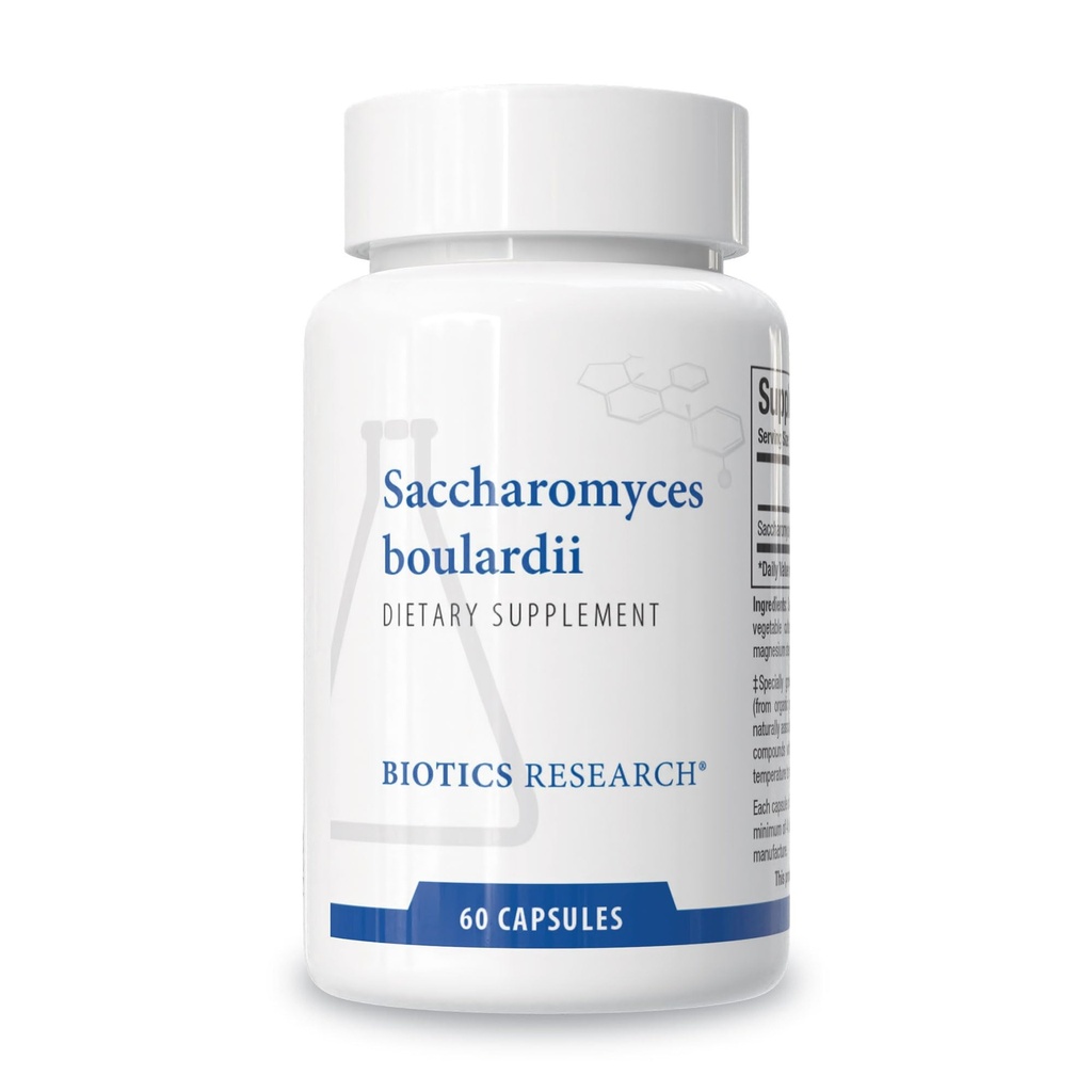 Biotics Research Saccharomyces Boulardii Progetic Suplement - 235 mg / Servis / Hamba - Support GI Health Microbial Saldo, Healthy & Pathway Responses - Dairy- Free, Temperatur - 60 Capsules