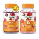 Lifeable Iron & Vitamin C Kids + B Complex Kids, Gummies Bundle - Great Tasting, Vitamin Suplemen, Gluten Free, GMO Free, Chewable Gummy