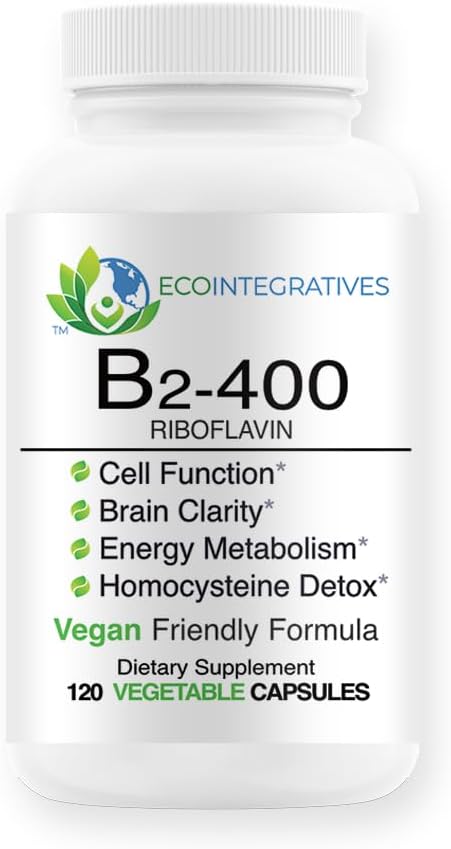 B2400 Pure Riboflavin - Kesehatan Sistem Gugup, Detox Homocysteine, Kardiovaskular, Membantu Boost Energy, Mental Clarity, Metabolisme dan Fungsi Sel (120)