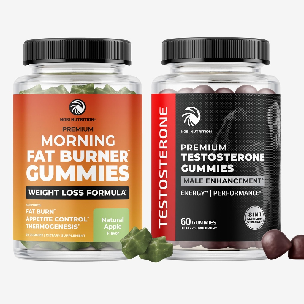 Morning Fat Burn Gummies & Testosterone Booster Supplement 126; Test Booster Burner Fat & Metabolism Dukungan dengan Green Tea & Raspberry Ketones 126; Appetite Suppressant & Energy Support 124; 1 Bulan Suply