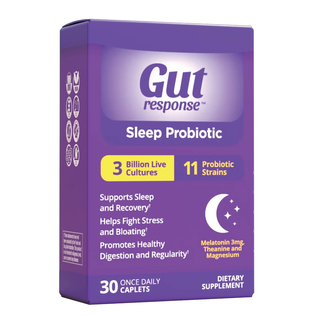 Sleep Probiotic for Men & Women, Slow Down Digetical Aging, Support Sleep and Recovery, Promotes Healthy Gut, Vegan, Gluten Free & Soy Free, 3 Million CFU, 30 Caplets