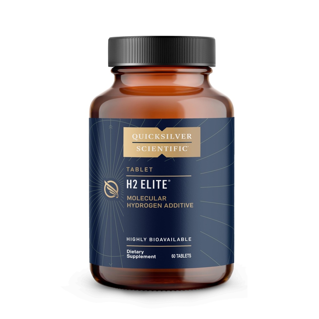 Quicksilver Scientific H2 Elite - Molecular Hidrogen for Energy + Metabolism Dukungan, Water Tablets Perfect for Open Container - Magnesium Malate Drinte Addititive (60 Molecular Hidrogen Tablet)