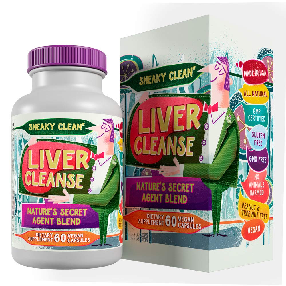 Liver Cleanse Supplemen w Milk Thistle - Nature 's Secret Agent Blend - 60 Vegan Capsules